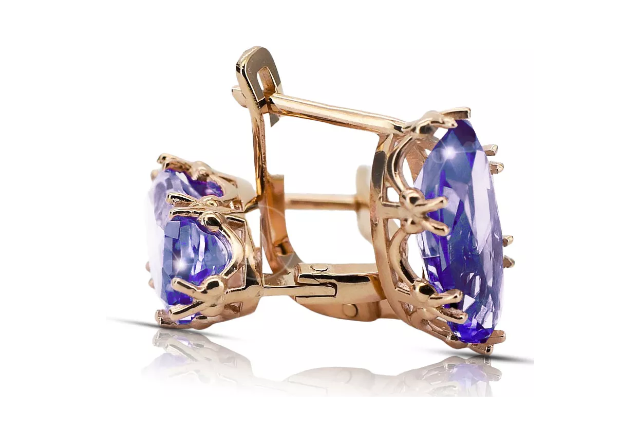 Earrings Vintage style Alexandrite Original Vintage 14K Rose Gold vec021r